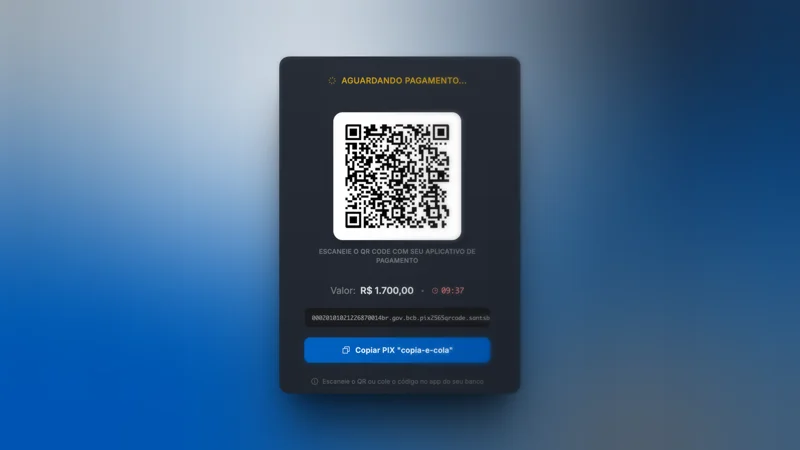 Tela de depósito da plataforma Futura Broker com QR code PIX e campo de valor