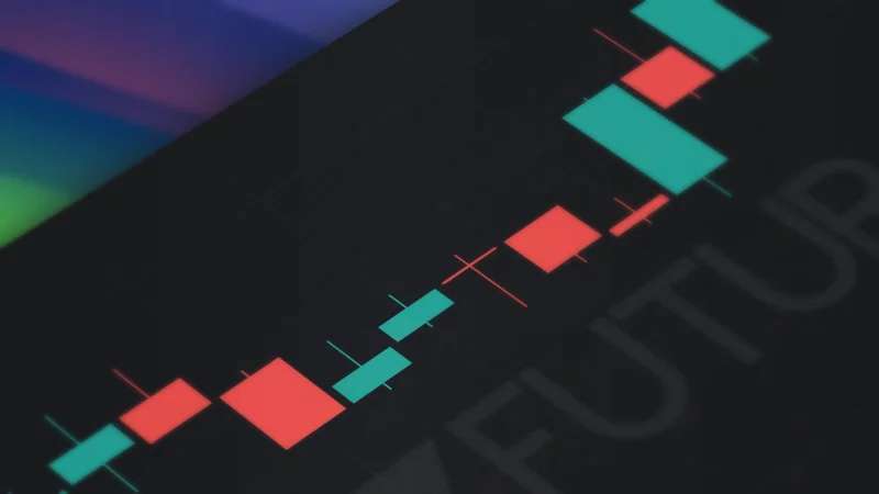 Gráfico de velas da plataforma Futura Broker com anatomia de um candlestick destacada