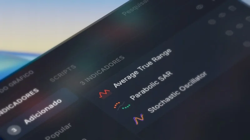 Captura de tela dos novos indicadores técnicos da plataforma Futura Broker versão 12.1