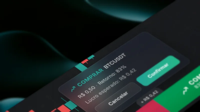 Tela da plataforma Futura Broker com gráfico de trading e botões COMPRAR e VENDER